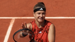 Karolina Muchova smiles after beating Anastasia Pavlyuchenkova (Aurelien Morissard/AP)