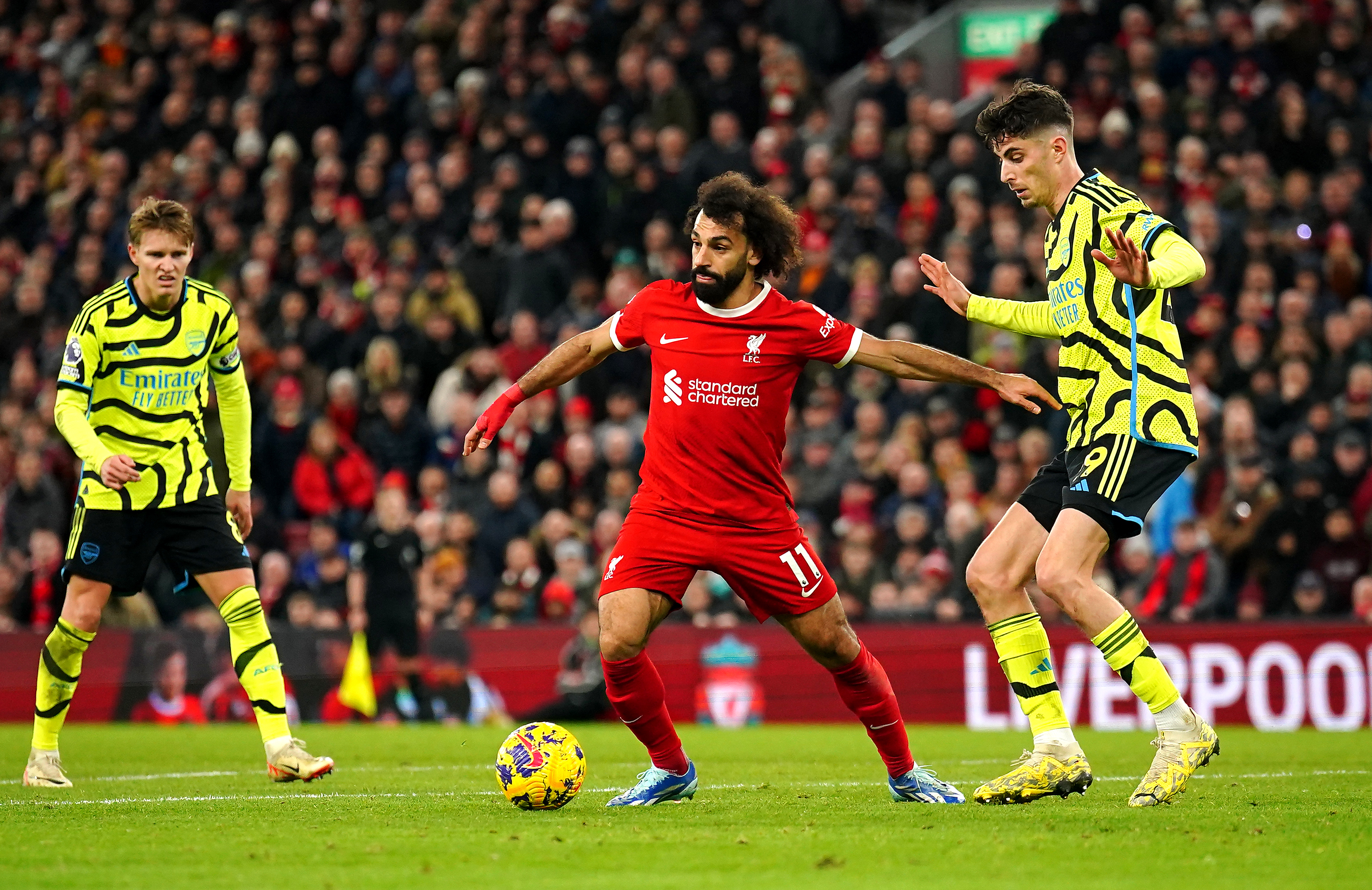 Liverpool’s Mohamed Salah in action
