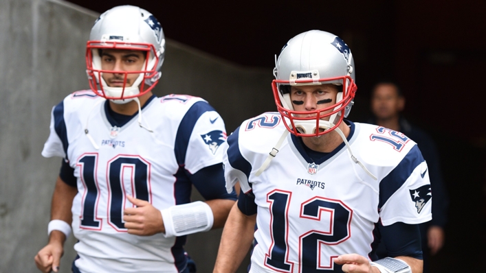 Jimmy Garoppolo and Tom Brady during their time together with the Patriots