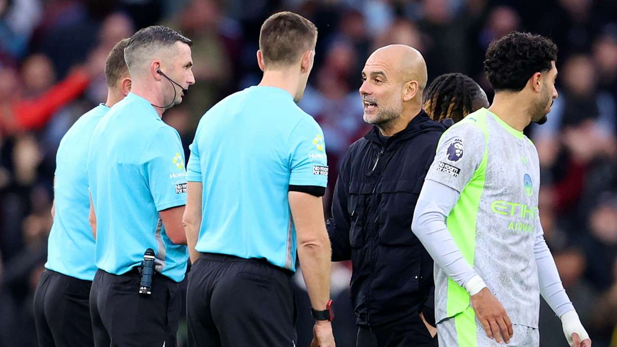Guardiola has no qualms with referee Oliver as Man City downed by Villa