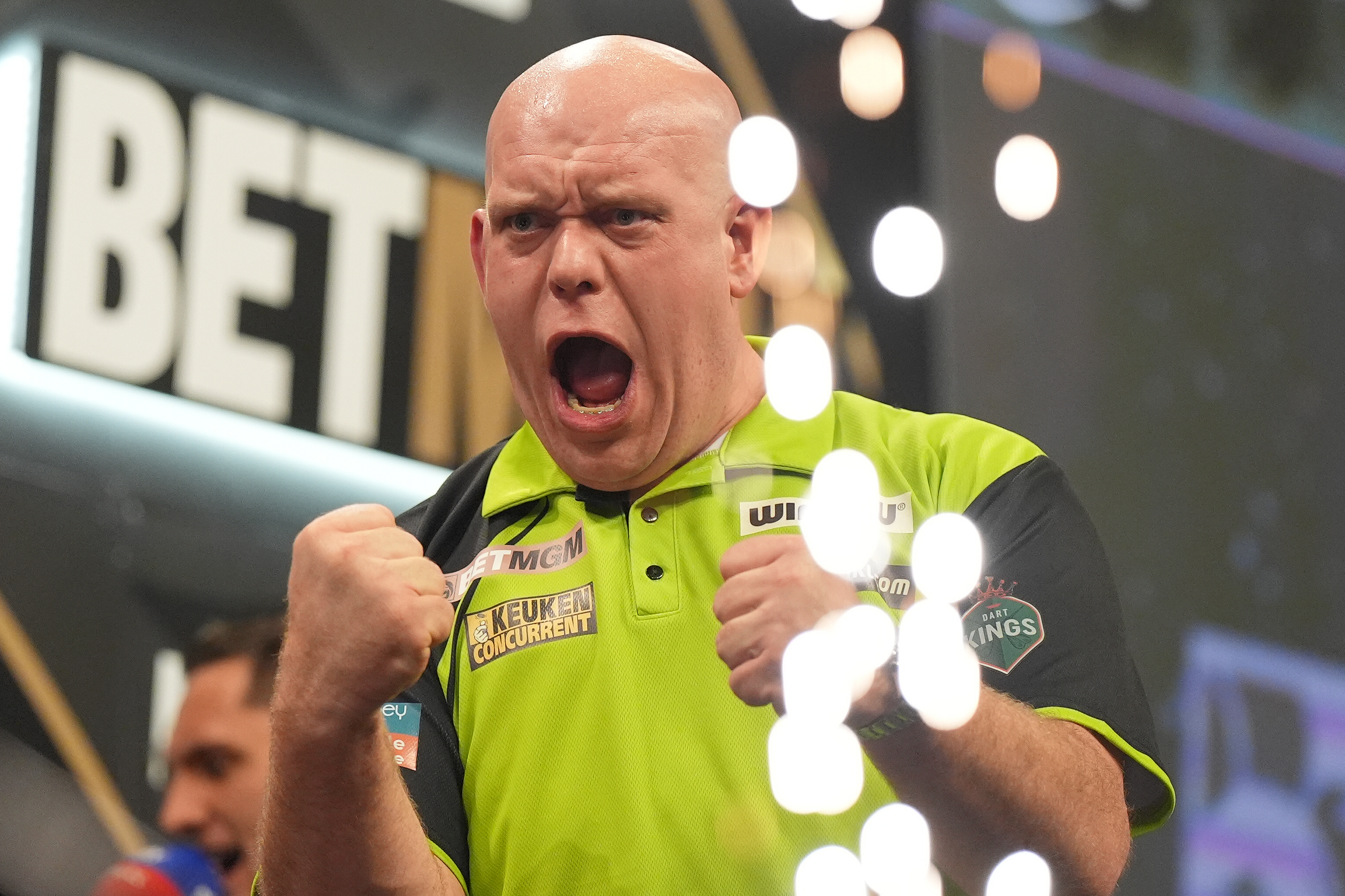 Michael Van Gerwen celebrates victory