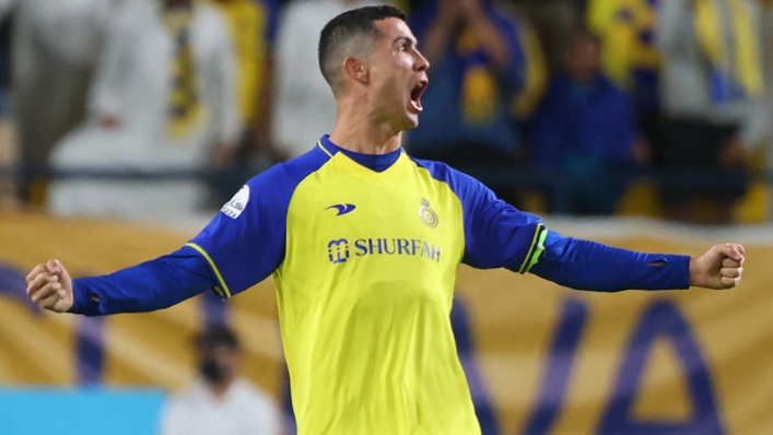 Cristiano Ronaldo celebrates his free-kick