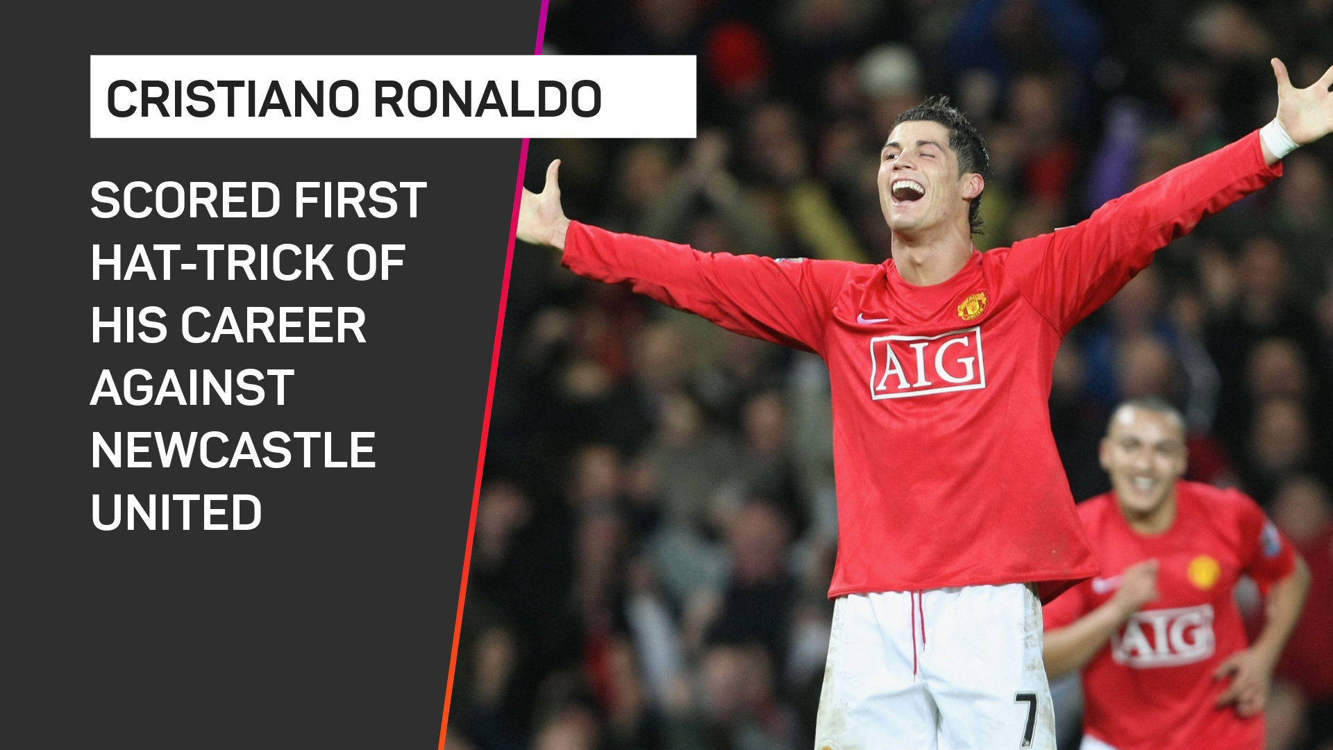 Cristiano Ronaldo scored his first hat-trick against Newcastle United