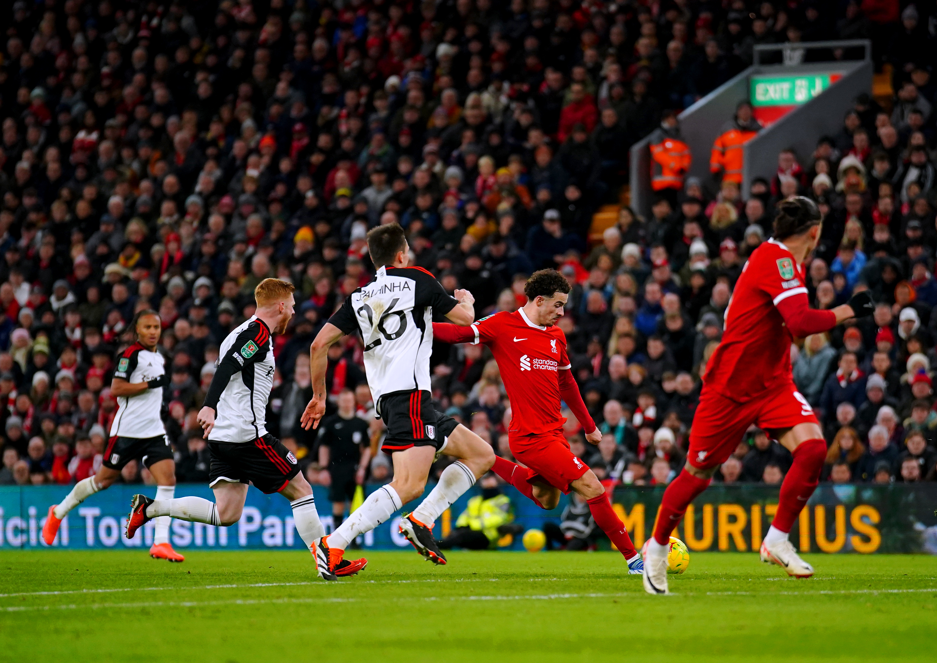 Curtis Jones equalises via a big deflection