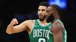 Jaylen Brown (r) and Jayson Tatum hailed the Celtics' unity