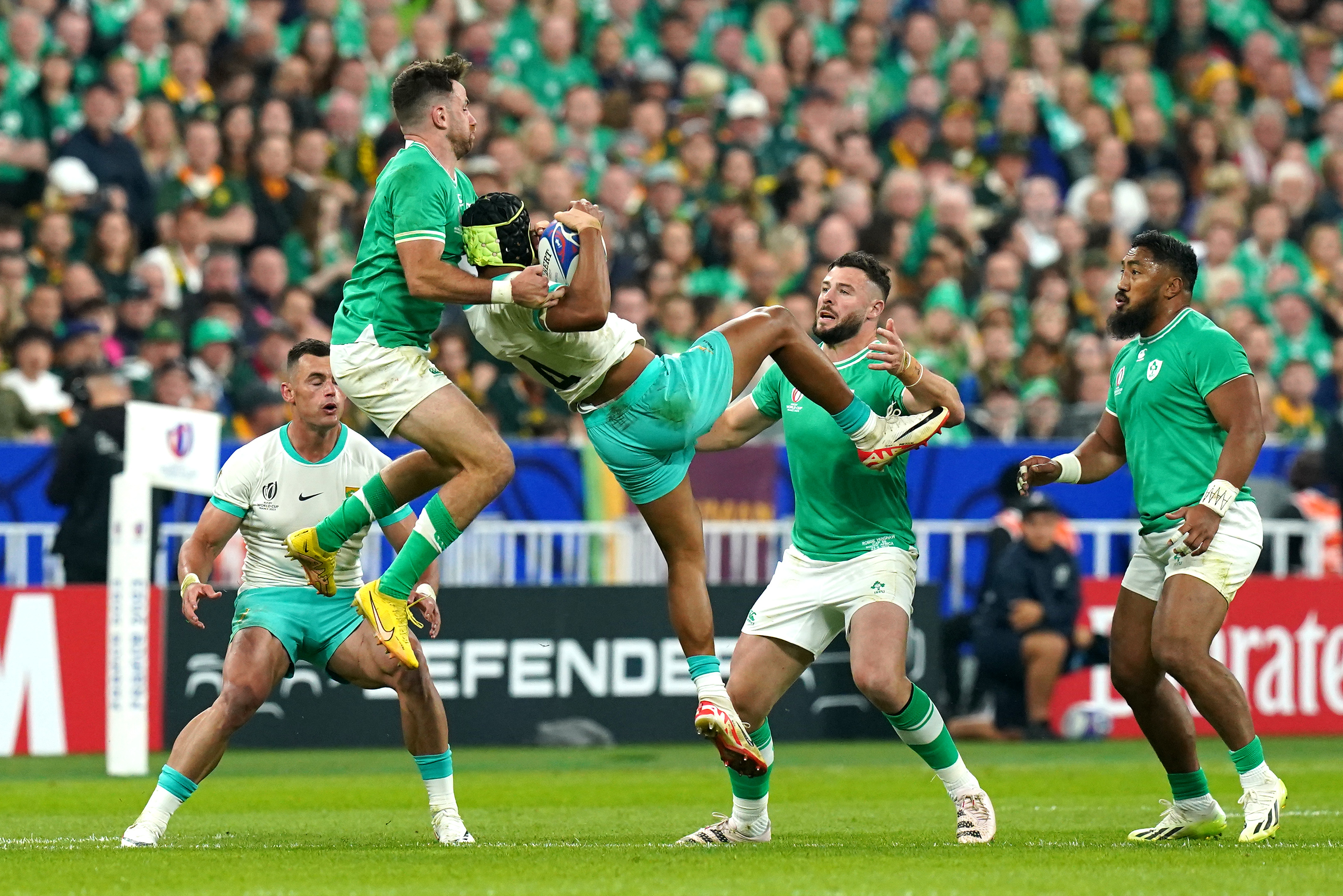 Hugo Keenan, left, felt nervous ahead of Ireland's clash with South Africa