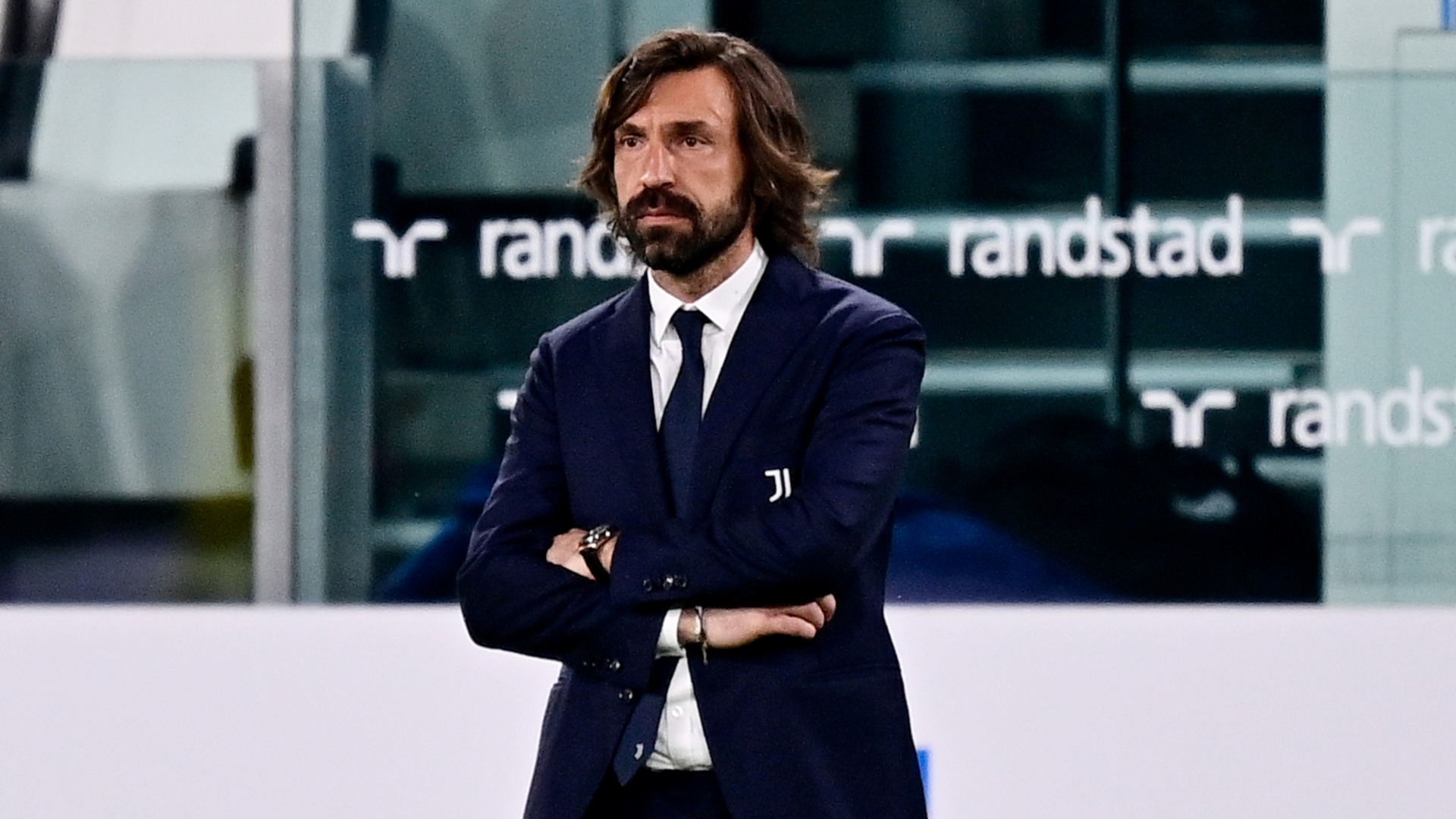 Juventus boss Andrea Pirlo during his side's 3-0 home defeat to Milan