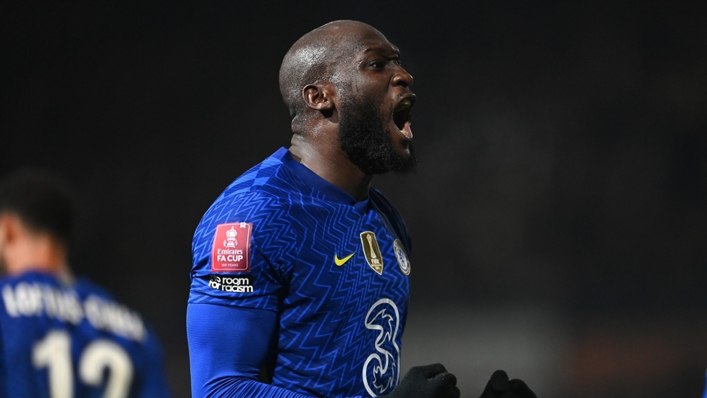 Chelsea forward Romelu Lukaku celebrates after scoring