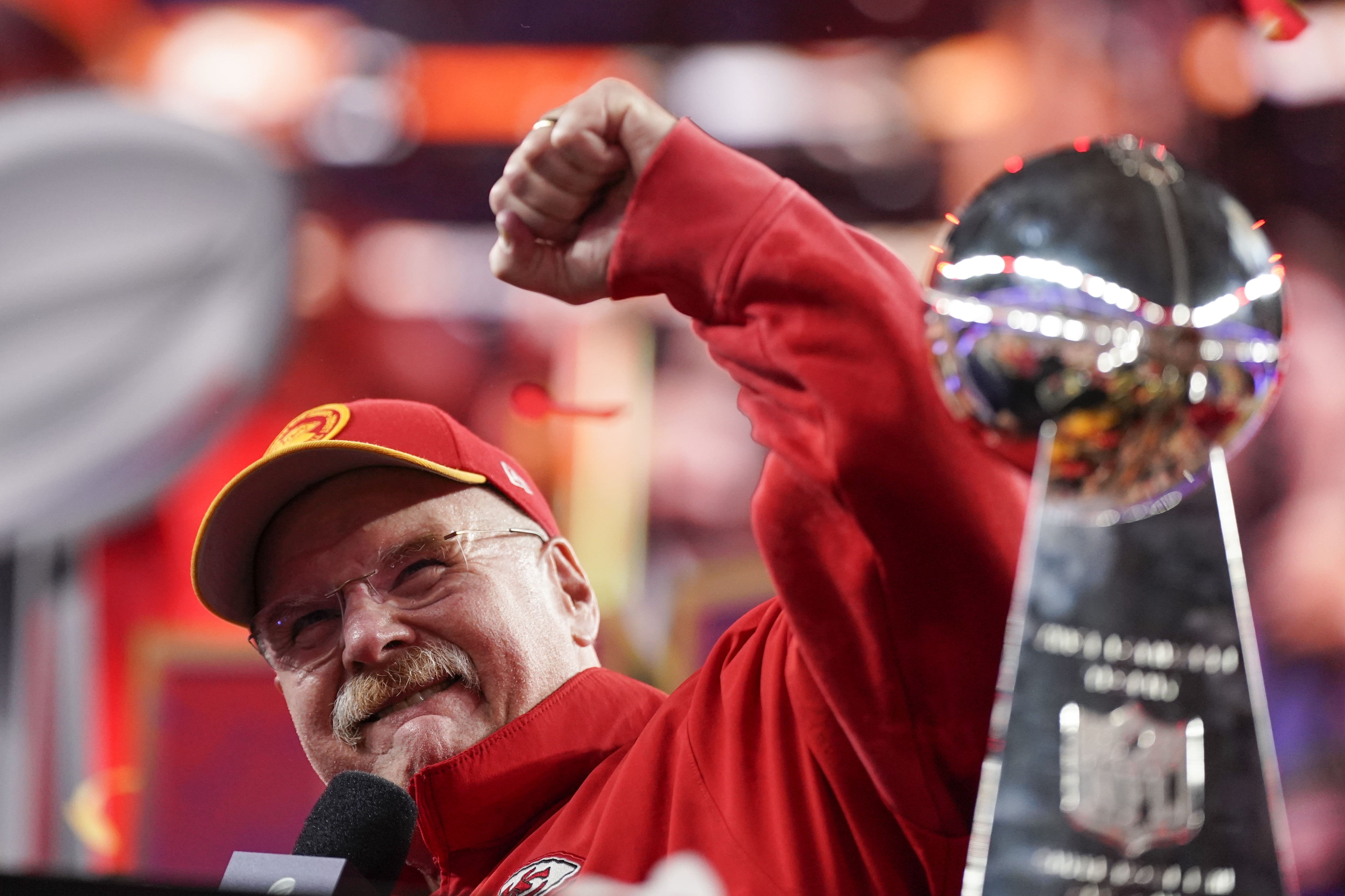 Kansas City Chiefs head coach Andy Reid celebrates