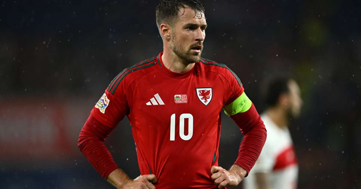 Aaron Ramsey playing for Wales