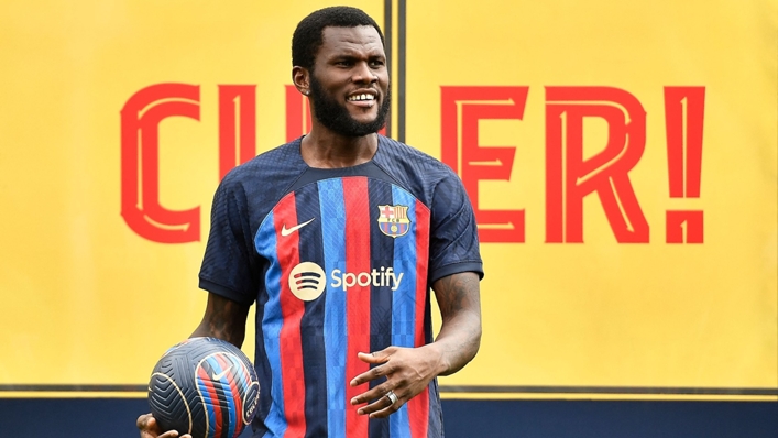 Franck Kessie was unveiled as a Barcelona player on Wednesday