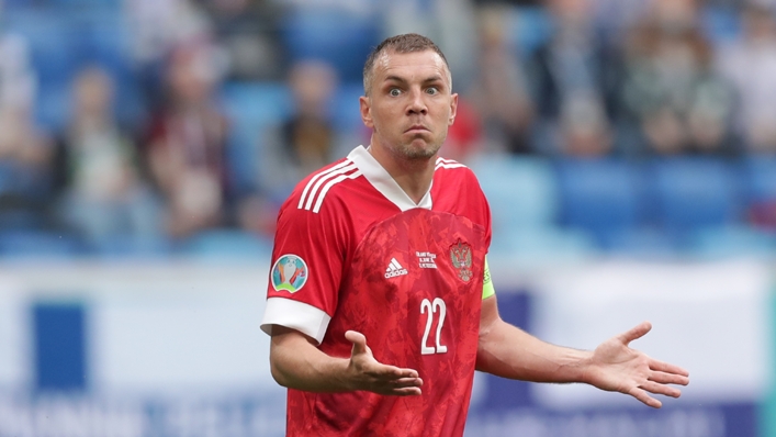 Russia forward Artem Dzyuba in action against Finland
