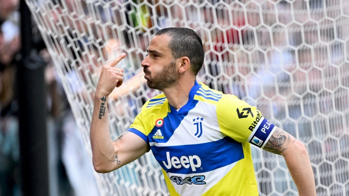 Leonardo Bonucci celebrates his goal against Venezia