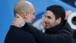 Manchester City manager Pep Guardiola (left) and Arsenal manager Mikel Arteta (Martin Rickett/PA)