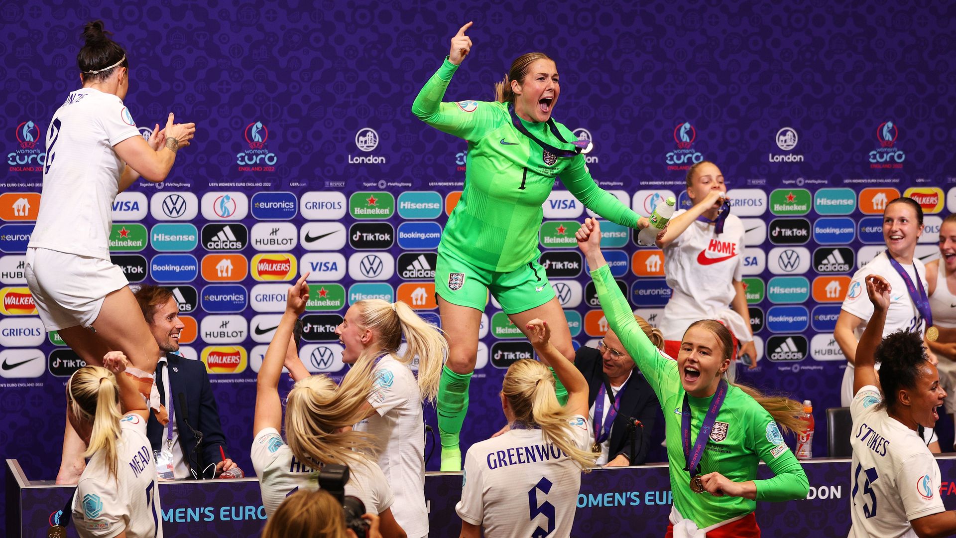England stars partied hard after their Euro 2022 win