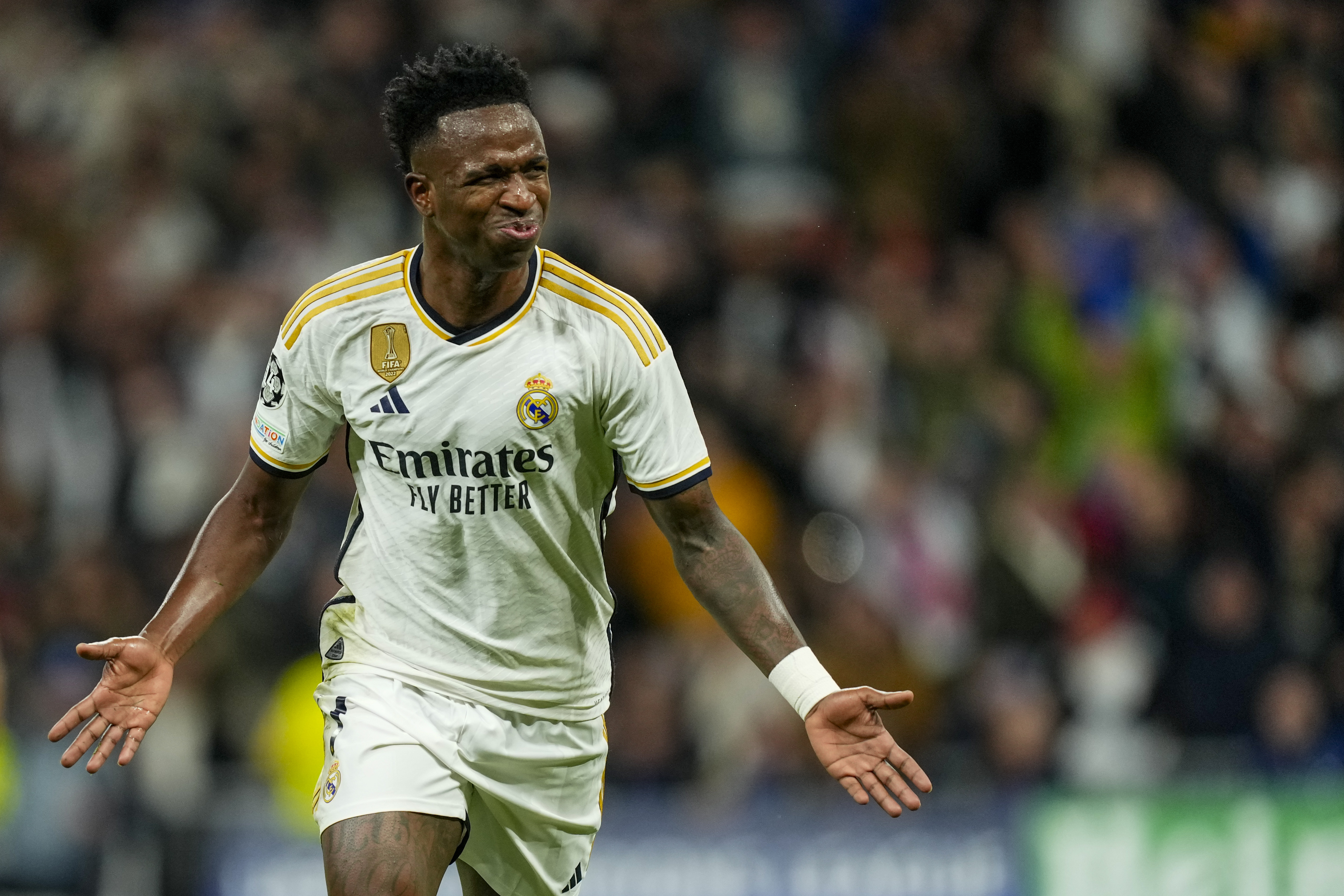 Vinicius Junior celebrates his goal