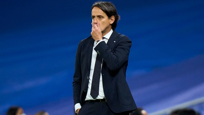 Simone Inzaghi looks on during Inter's defeat by Real Madrid