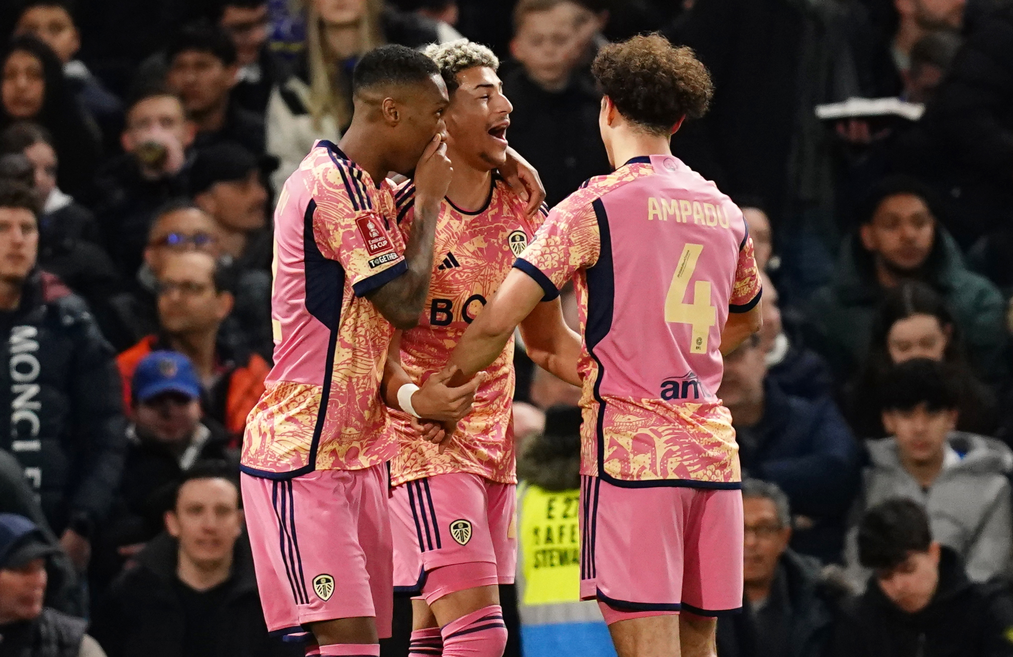 Mateo Joseph celebrates putting Leeds ahead