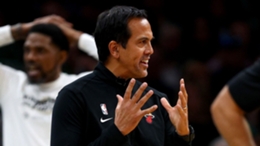 Erik Spoelstra reacts as Game 4 slips out of Miami's hands
