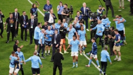 Manchester City celebrate Champions League victory (Mike Egerton/PA)