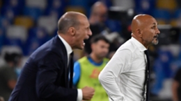 Luciano Spalletti (r) insists the pressure is on Massimiliano Allegri's Juventus side