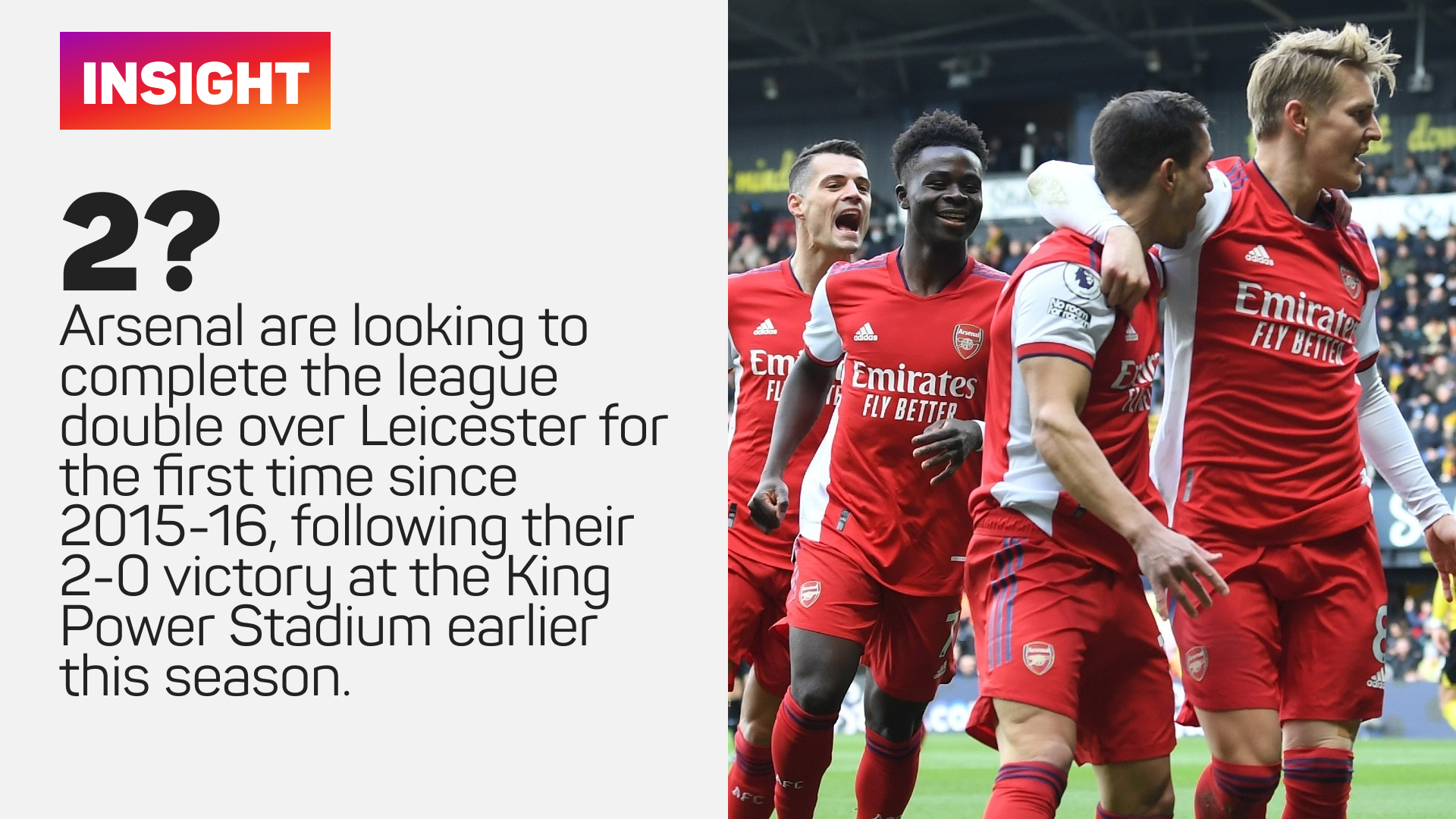 Arsenal league double against Leicester City