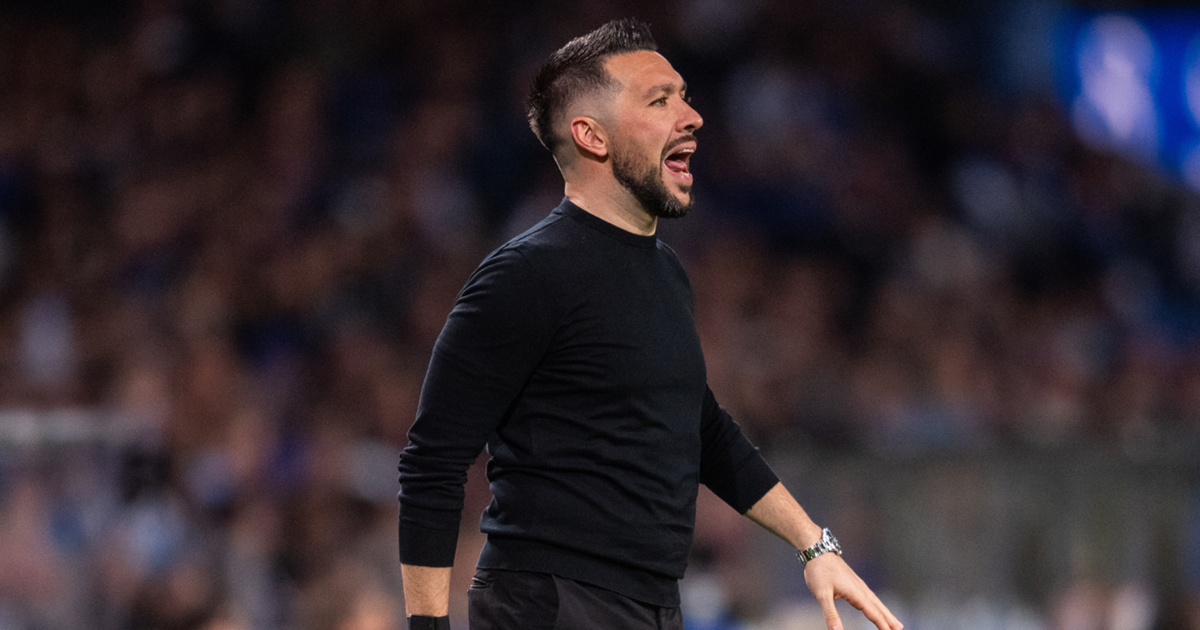 Porto manager Francesco Farioli speaks at a press conference