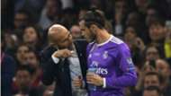 Gareth Bale with Zinedine Zidane