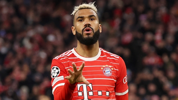 Eric Maxim Choupo-Moting celebrates for Bayern Munich against Paris Saint-Germain on Wednesday in the Champions League