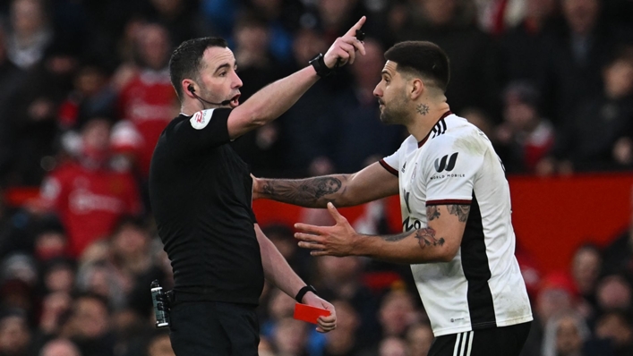 Aleksandar Mitrovic was sent off in Fulham's FA Cup loss to Manchester United
