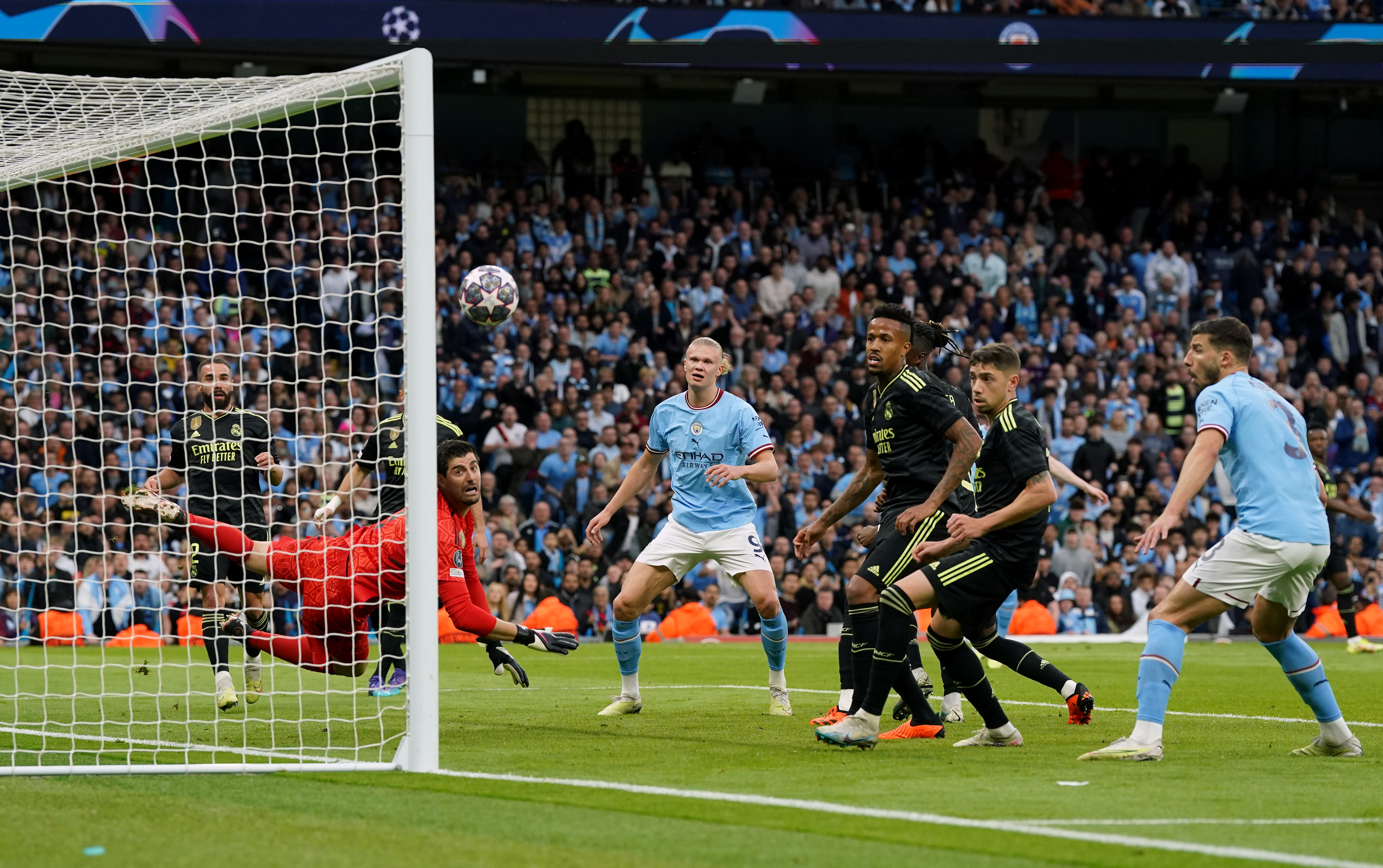 Thibaut Courtois prevented Erling Haaland on three occasions