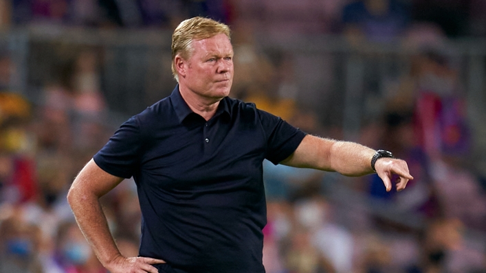 Ronald Koeman is hanging on to his post as Barcelona head coach