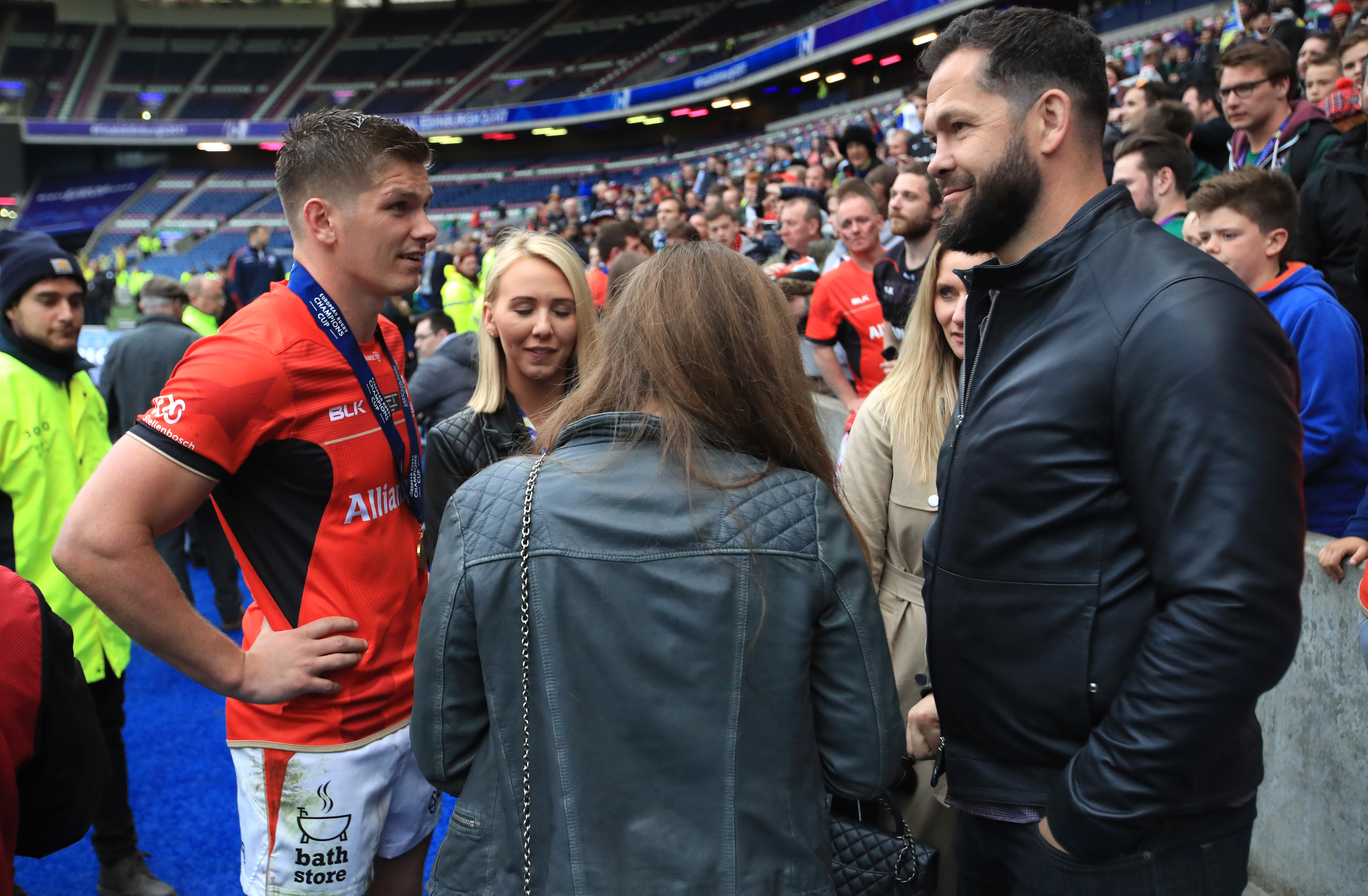 Owen Farrell (left) with dad Andy Farrell