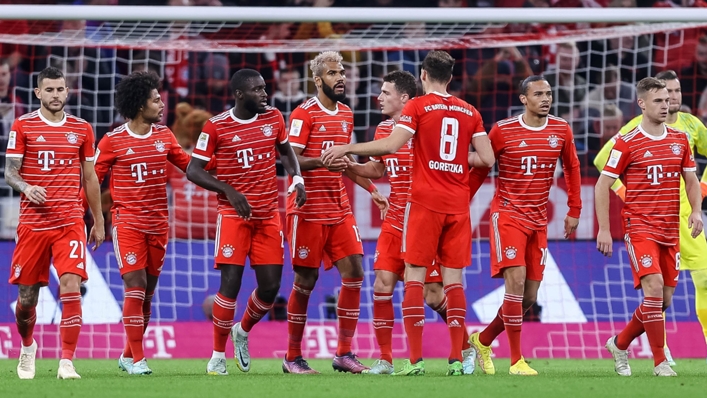 Bayern Munich celebrate their fourth goal