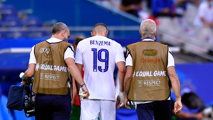 Karim Benzema limps off during France's friendly win over Bulgaria
