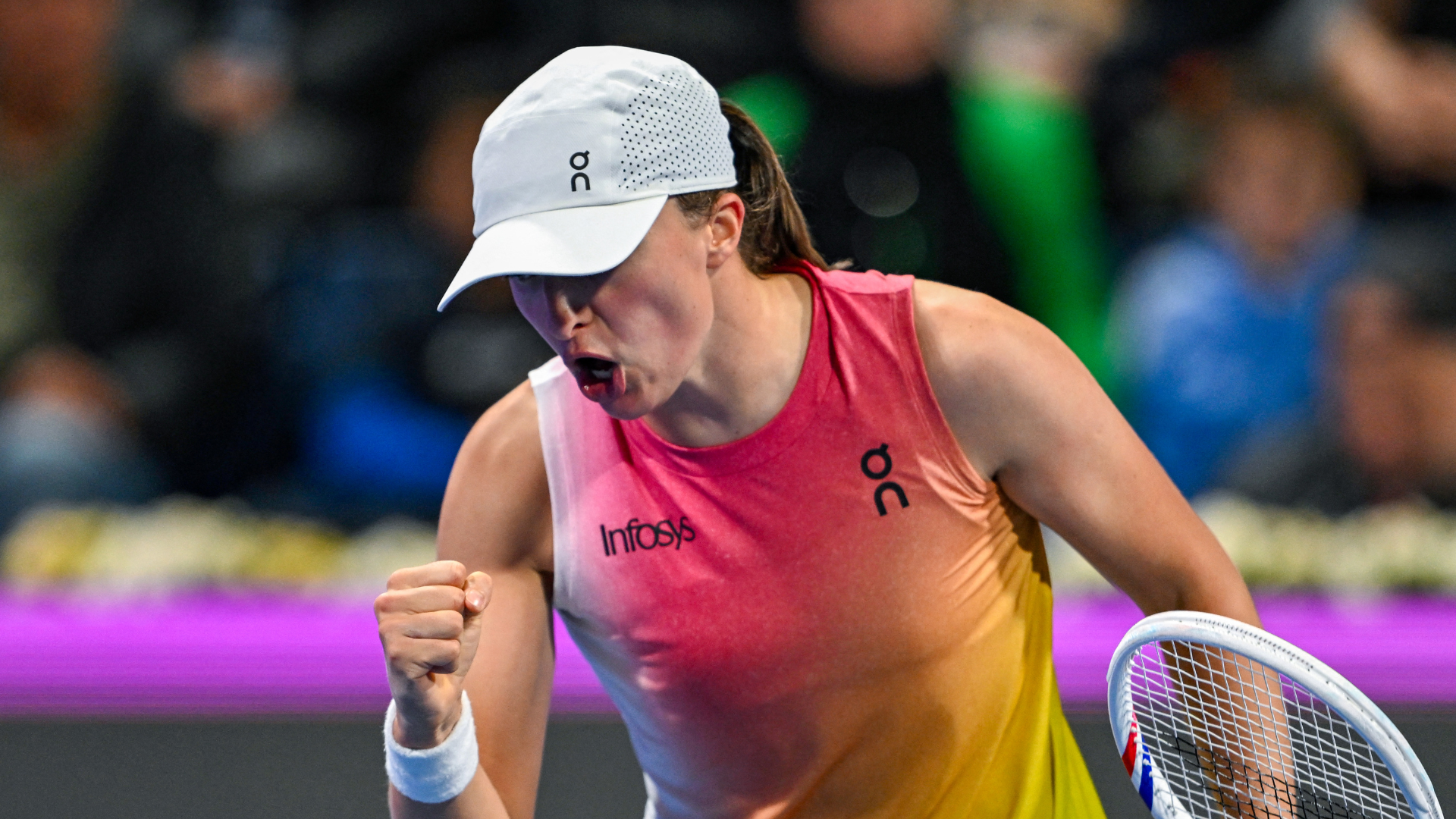 Swiatek's Qatar four-peat quest continues with victory over Rybakina
