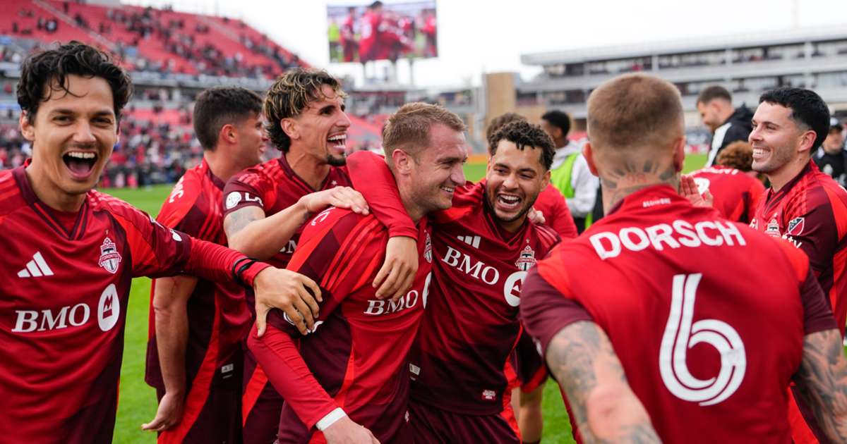 Djordje Mihailovic celebrates for Toronto FC