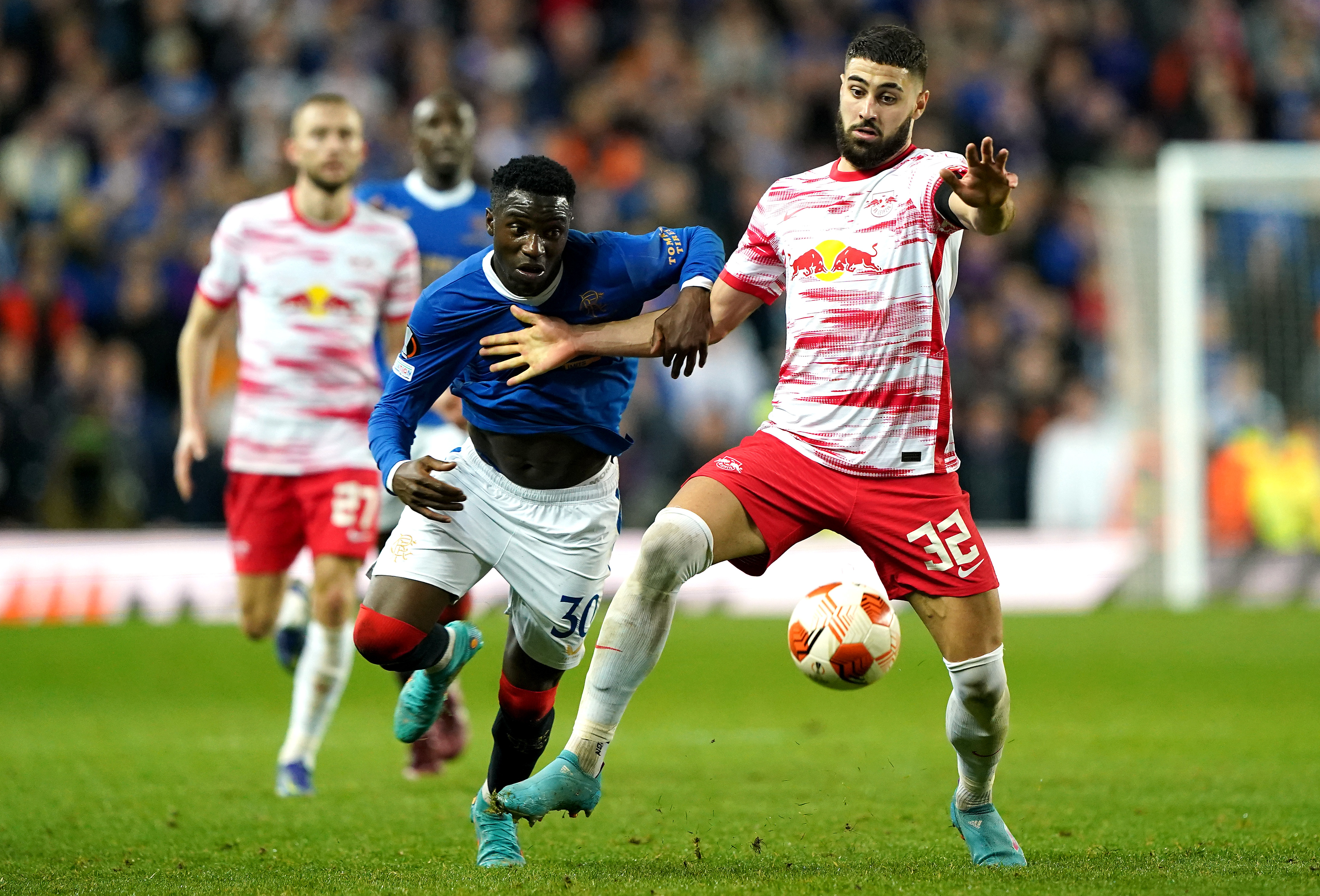 Leipzig and Gvardiol, right, lost out to Rangers in the 2022 Europa League semi-finals