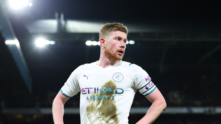 Manchester City's Kevin De Bruyne looks on frustrated at Crystal Palace.