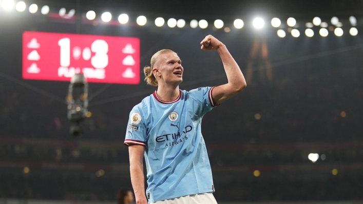 Erling Haaland sealed Manchester City's 3-1 win at Arsenal