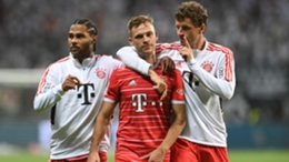 Joshua Kimmich with Bayern Munich team-mates Serge Gnabry and Thomas Muller
