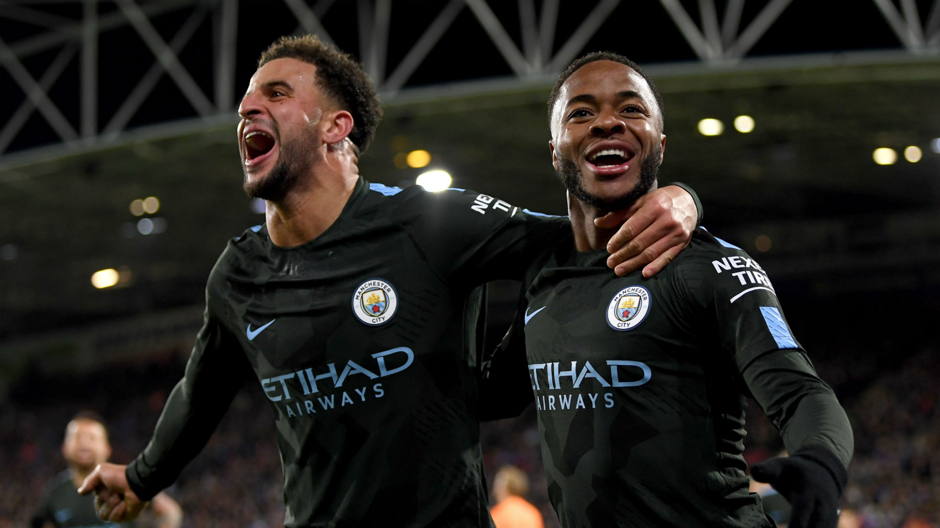 Manchester City's Benjamin Mendy limps down touchline to celebrate late winner Manchester City's Benjamin Mendy limps down touchline to celebrate late winner