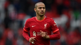 Thiago Alcantara was injured in the warm-up for Liverpool's EFL Cup final against Chelsea