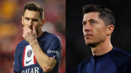 Robert Lewandowski (R) would like to play with Lionel Messi (L) at Barcelona in the future