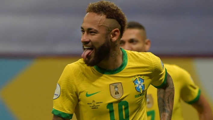 Brazil star Neymar celebrates his goal