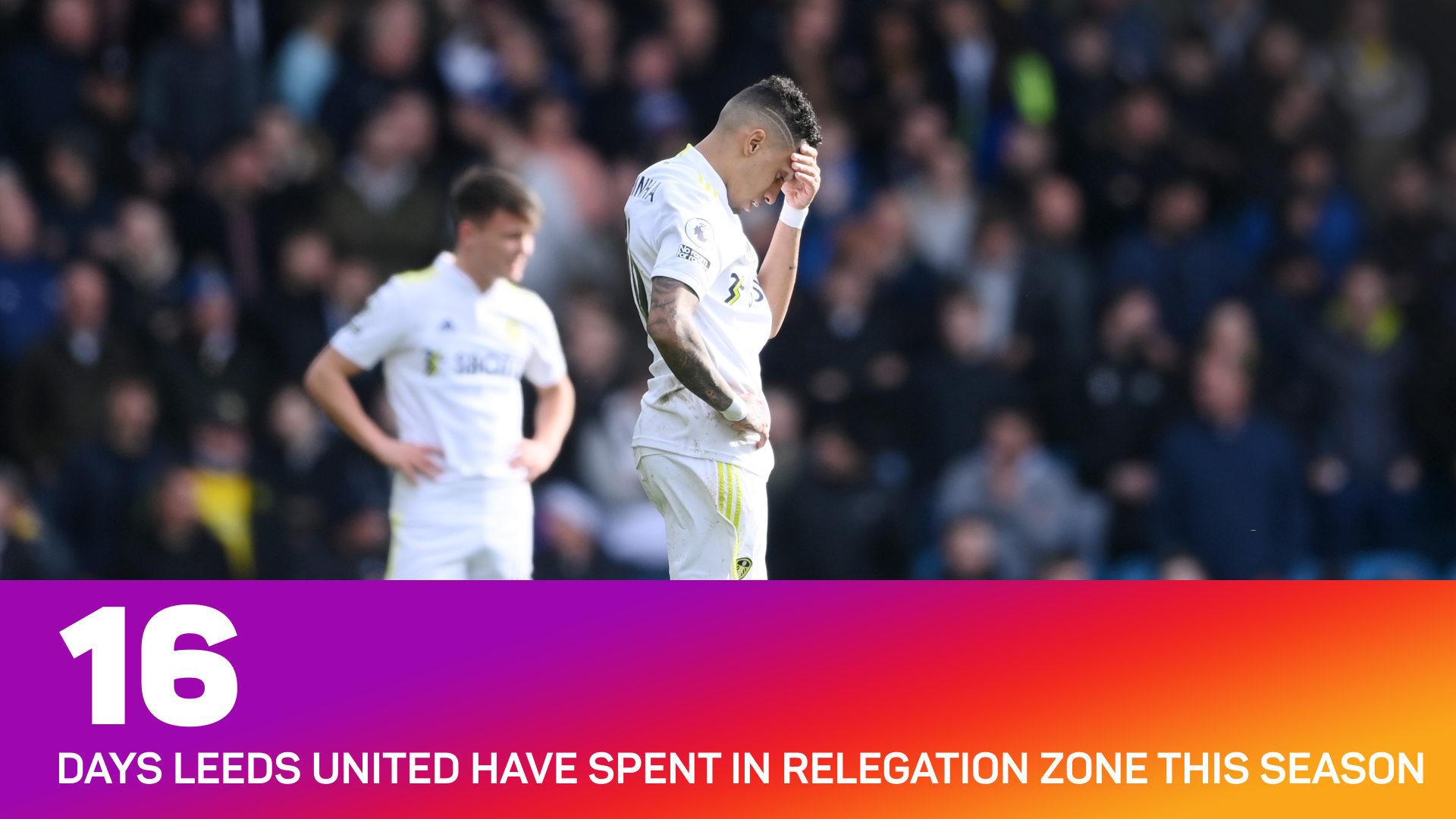Leeds have spent 16 days in the relegation zone