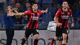 Brahim Diaz celebrates opening the scoring for Milan