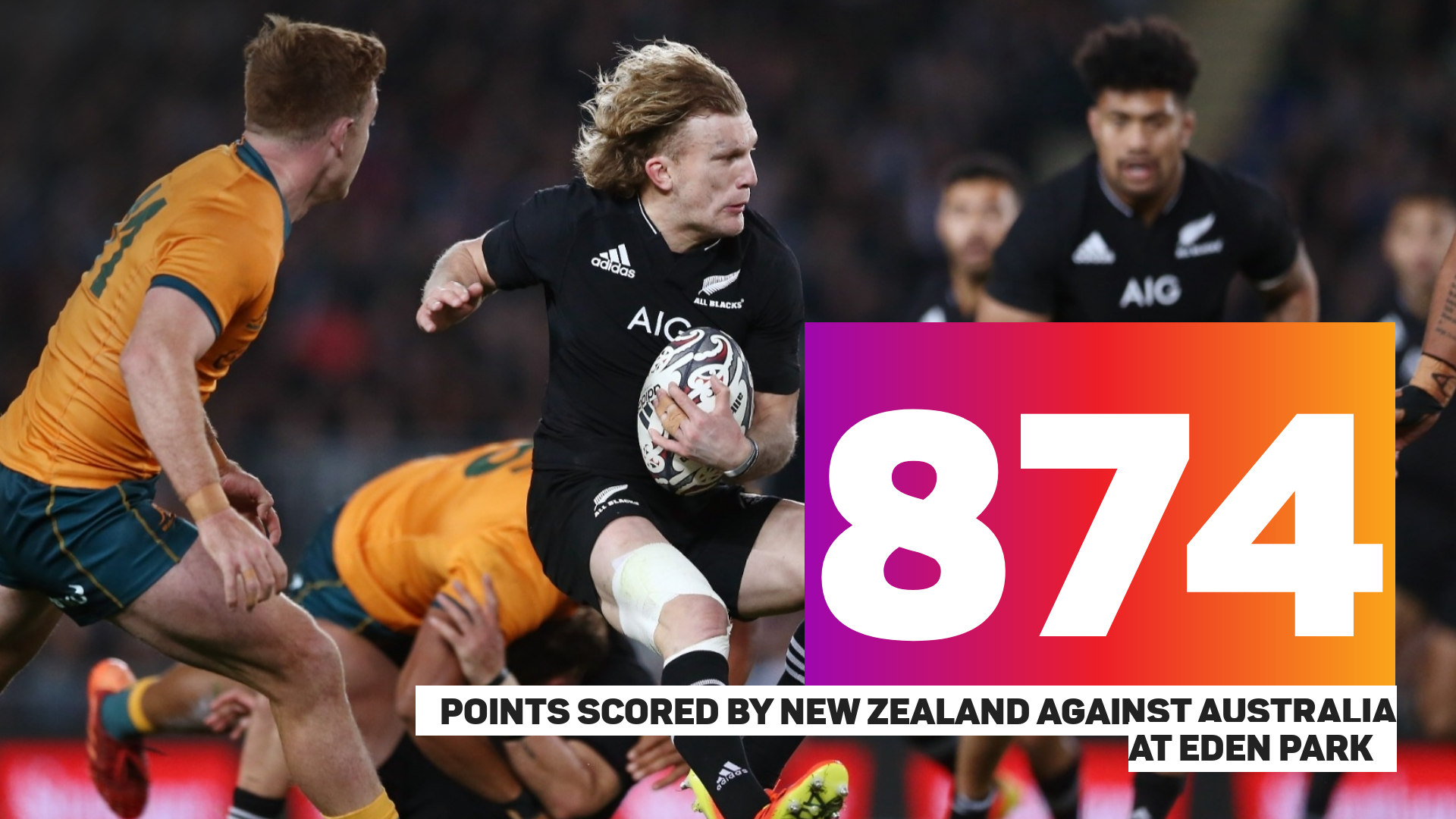 New Zealand points against Australia at Eden Park
