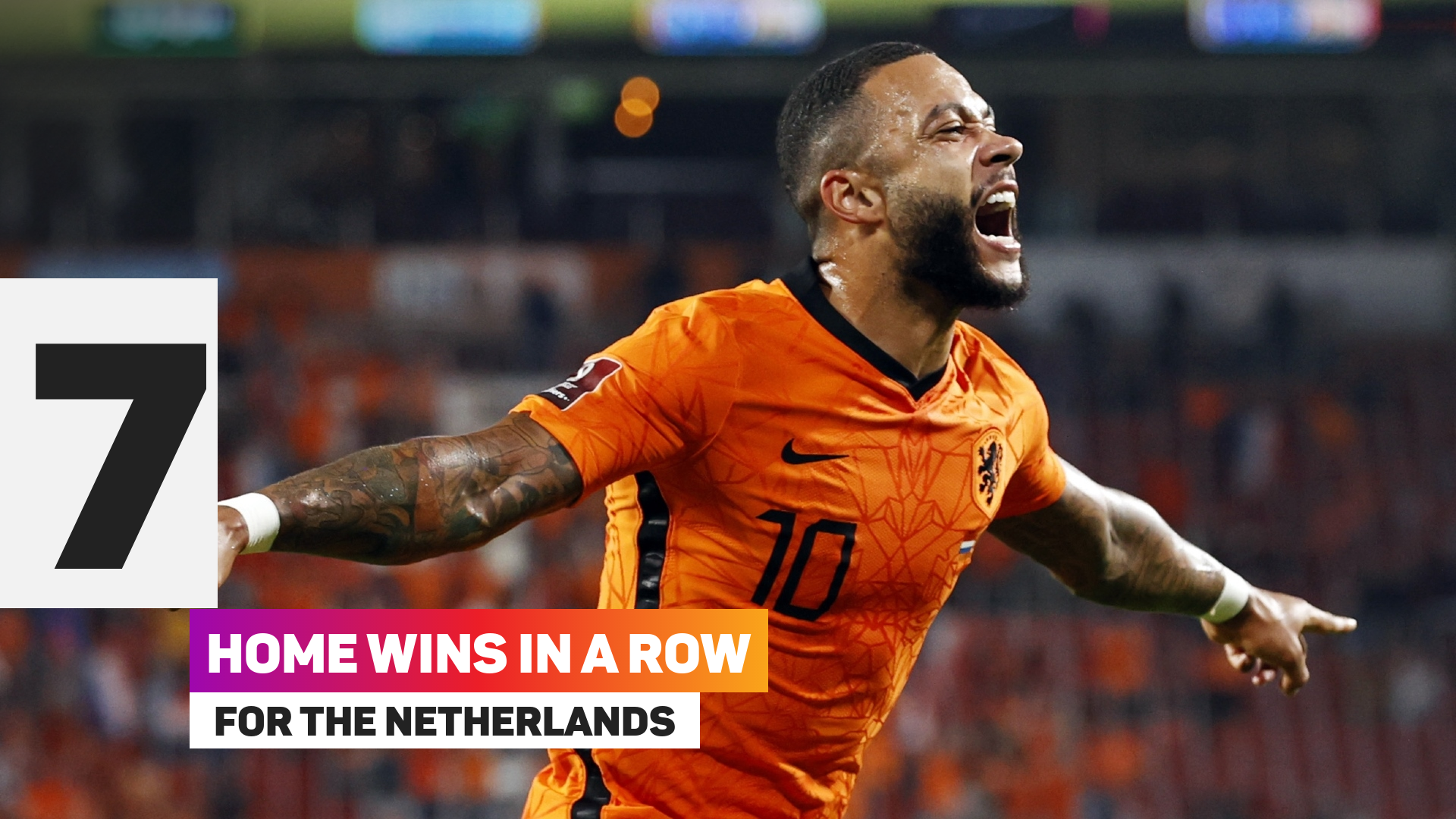 The Netherlands have won seven home games in a row