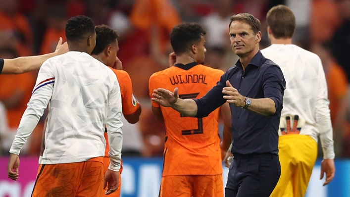 Netherlands boss Frank de Boer (right)